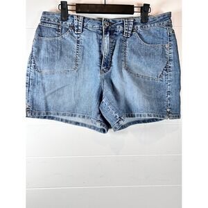 Faded Glory Stretch Denim Shorts Women's Size 12 Blue Jean Casual Y2K